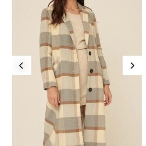 Plaid overcoat. Worn once